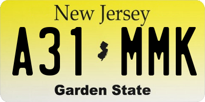 NJ license plate A31MMK