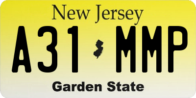 NJ license plate A31MMP