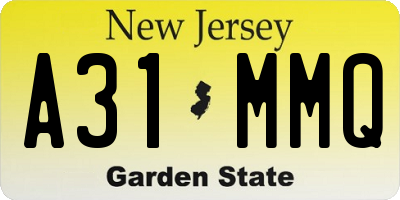 NJ license plate A31MMQ