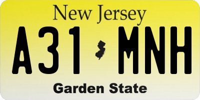 NJ license plate A31MNH