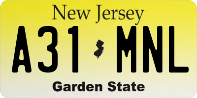 NJ license plate A31MNL