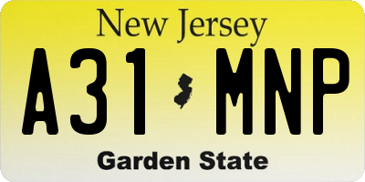 NJ license plate A31MNP