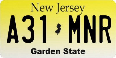 NJ license plate A31MNR