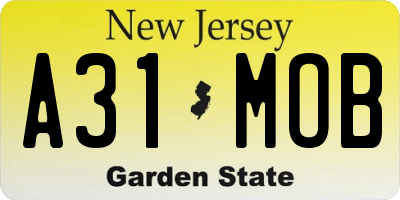 NJ license plate A31MOB
