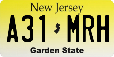 NJ license plate A31MRH