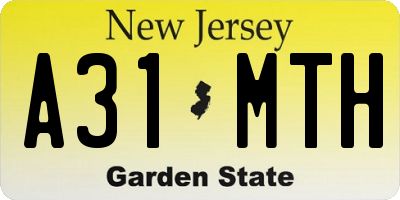 NJ license plate A31MTH