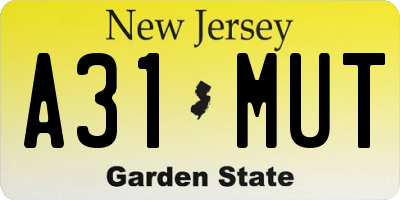 NJ license plate A31MUT