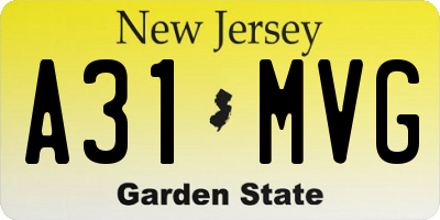 NJ license plate A31MVG