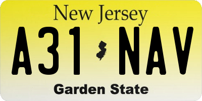 NJ license plate A31NAV