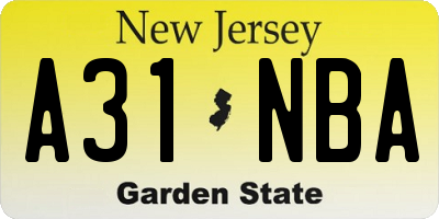 NJ license plate A31NBA