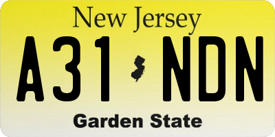 NJ license plate A31NDN
