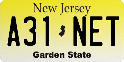 NJ license plate A31NET