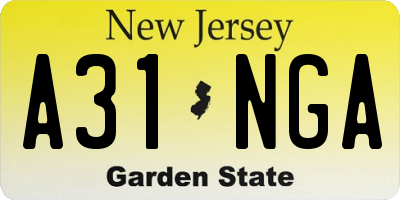 NJ license plate A31NGA