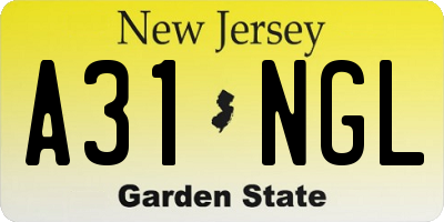 NJ license plate A31NGL