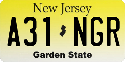 NJ license plate A31NGR