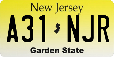 NJ license plate A31NJR