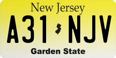 NJ license plate A31NJV