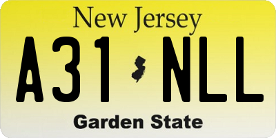 NJ license plate A31NLL