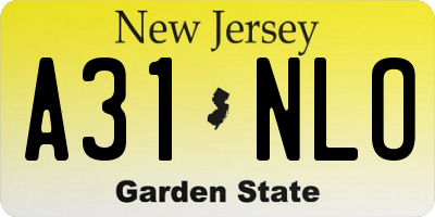 NJ license plate A31NLO