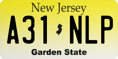 NJ license plate A31NLP
