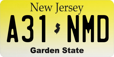 NJ license plate A31NMD