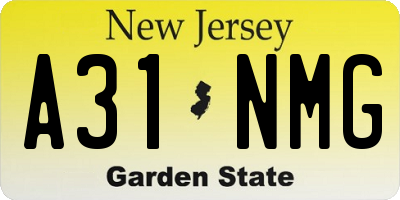 NJ license plate A31NMG