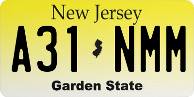 NJ license plate A31NMM