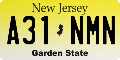NJ license plate A31NMN