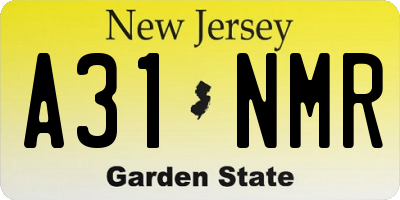 NJ license plate A31NMR