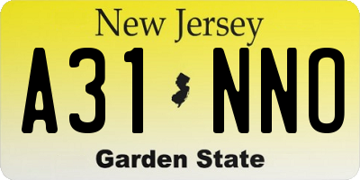 NJ license plate A31NNO