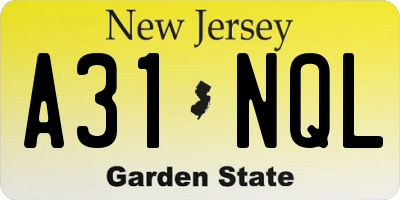 NJ license plate A31NQL