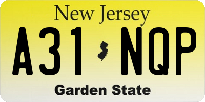 NJ license plate A31NQP