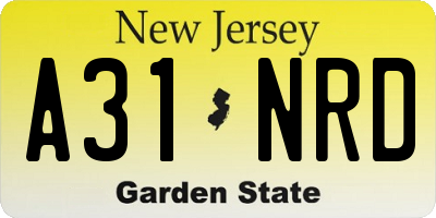 NJ license plate A31NRD