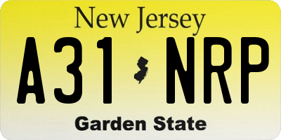 NJ license plate A31NRP