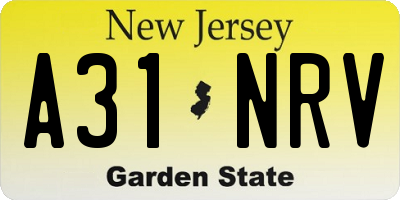 NJ license plate A31NRV