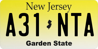NJ license plate A31NTA