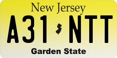 NJ license plate A31NTT