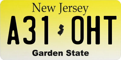 NJ license plate A31OHT