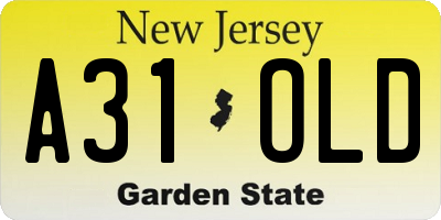 NJ license plate A31OLD