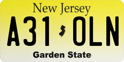 NJ license plate A31OLN