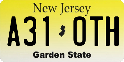 NJ license plate A31OTH