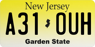 NJ license plate A31OUH
