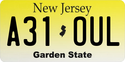 NJ license plate A31OUL