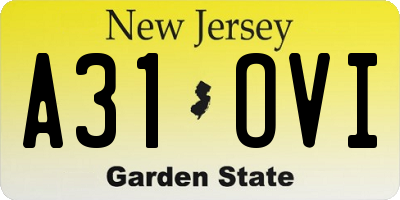 NJ license plate A31OVI