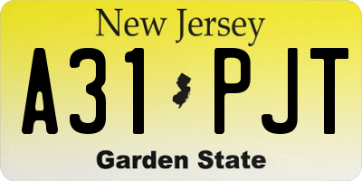 NJ license plate A31PJT
