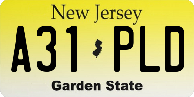 NJ license plate A31PLD