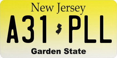 NJ license plate A31PLL