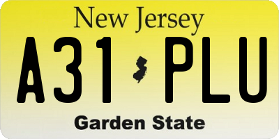 NJ license plate A31PLU