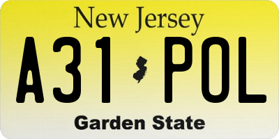 NJ license plate A31POL