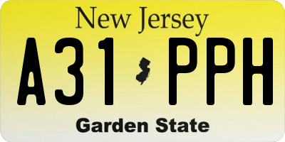 NJ license plate A31PPH
